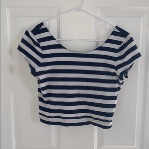 Hollister California Striped Open-back Crop Top